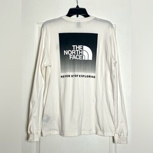 The North Face Men’s M Long Sleeve Logo Tee “Never Stop Exploring” Black White